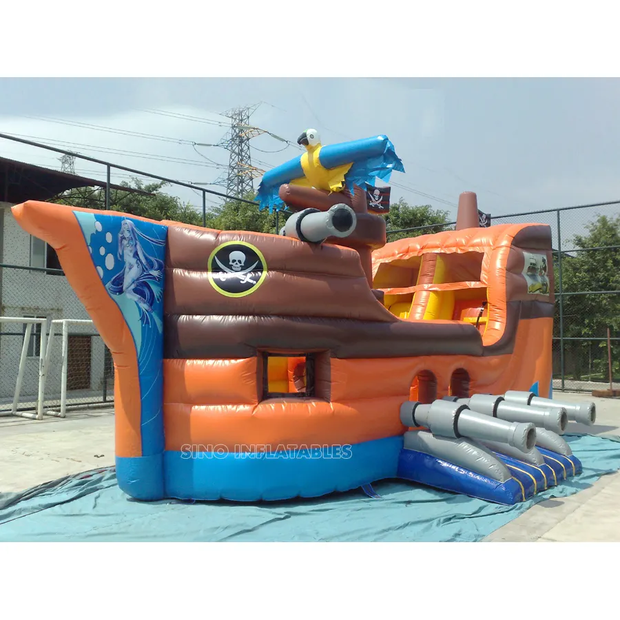 Barco Pirata inflable de grado comercial para niños, con tobogán, reunión interior, EN14960, fábrica inflable de China