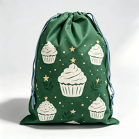 Groothandel handgeschilderde fruittaart grafische trekkoordtas herbruikbare opbergtas voor campusactiviteiten en organizer voor kleine spullen