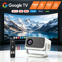 Projecteur intelligent Full HD 1080P natif, projecteur officiel Google TV, correction automatique de la distorsion trapézoïdale, WiFi, projecteur de cinéma maison P20GTV