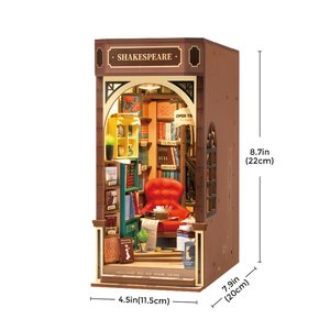 Rompecabezas 3D de Madera, Kit de Rincón de Lectura, Casa en Miniatura para Insertar en Estantes, <span class=keywords><strong>Rolife</strong></span> TGB07 Librería con Luz LED, Regalo Creativo para Mayores de 14 Años - Product Image 2