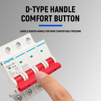 Disjoncteur miniature DZ47-63 4P triphasé C 16A 32A 63A 4kA 400V AC en plastique PA66 certifié CE, monté sur rail DIN, OEM, contacts argentés