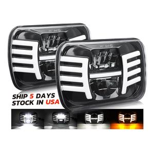 Faros LED de 5x7 pulgadas para coche, lámpara de mano DRL de ojo de Ángel de haz sellado de 2022 W, 7x6 pulgadas, para Jeep YJ XJ, Cherokee H6054, H5054, novedad de 120 - Product Image 1