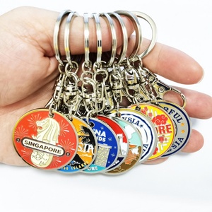 Promotional Vintage Fashion Metal Zinc Alloy Custom Cartoon Enamel Keychains-Lightweight Waterproof - Product Image 2