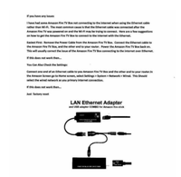 Câble OTG USB pour Amazon Fire Stick 2e 3e génération adaptateur Ethernet TV X Stream