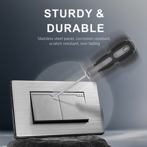Hiện đại thép không gỉ Bìa USA tiêu chuẩn 250V 16A <span class=keywords><strong>2</strong></span> Gang 1 cách <span class=keywords><strong>2</strong></span> cách tường thiết bị chuyển mạch chuyển đổi ánh sáng với chỉ số ánh sáng - Product Image 4