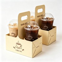 Support de tasse en papier avec insert de plateau pour boissons à emporter, café, thé, fleurs, snacks, biscuits, pâtisseries - Vente chaude