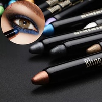 Perona mata berkilau portabel, pena Eyeshadow Bling berkilau, pena Highlighter Glitter gradien tahan lama Natural