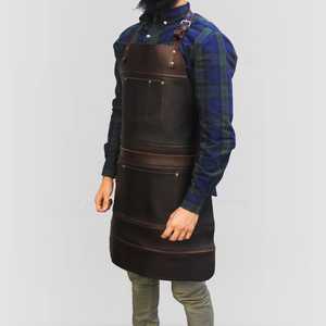 Delantal de Cuero Premium con Múltiples Bolsillos Utilitarios, Delantal de Trabajo Resistente para Manualidades, Taller, Barbería, Cocina, Jardinería - Product Image 3