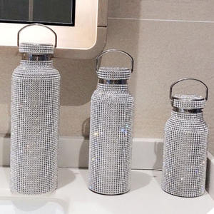 Portable Creative Strass Bling Boisson Sports de Plein Air Voyage Bouteille D'eau Diamant <span class=keywords><strong>Thermos</strong></span> En Acier Inoxydable Bouteille D'eau - Product Image 3