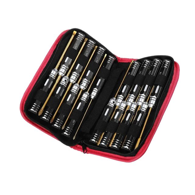 16-Piece Model Tools Drone Accessory Aluminum Alloy Hex Screwdrivers H0.9-3mm Allen Key Private Mold Stainless Steel Repair Tool