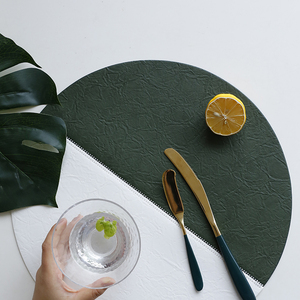 <span class=keywords><strong>Esterilla</strong></span> de mesa de cocina con estampado personalizado, manteles individuales redondos de cuero Pu, estera <span class=keywords><strong>aislante</strong></span> - Product Image 6