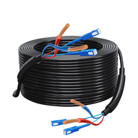 Ftth Pe Tpu Comunicación 10 AWG Cables de alimentación 1 2 4 Core Cable híbrido de fibra óptica para exteriores