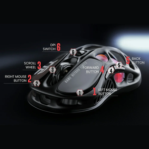 Souris de jeu GravaStar Mercury M2, esthétique futuriste évidée, sans fil, capteur PAW3395 haute précision pour joueurs professionnels - Product Image 3
