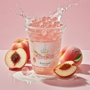 Fournisseur de thé boba direct vente en gros 125g miel pêche boba popping pour thé à bulles et desserts - Product Image 4