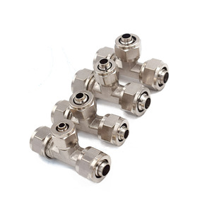 Raccord en T à connexion rapide en cuivre nickelé PE-6-8-10-12-16 pour connecteurs en cuivre PB6-01/8-02/6-01 - Product Image 2