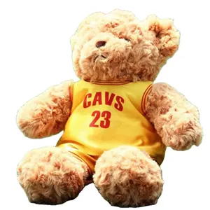 Gefüllte Plüsch puppe Basketball anzug Teddybär Spielzeug Benutzer definierte Trikot nummern NBA Sport Plüsch Teddybären Spielzeug