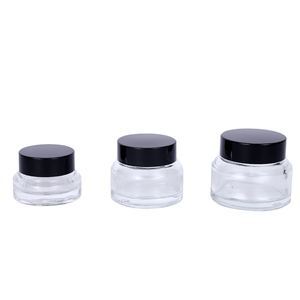 En Stock, Frascos de Vidrio Transparente Vacíos de 15g, 30g, 50g con Tapa Negra, Frascos Cosméticos de 1oz, 2oz para Crema de Ojos y Crema Facial - Product Image 2
