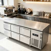 Kulkas Komersial OEM Grosir untuk Dapur, Model 6 Laci, Kulkas Bawah Meja untuk Dapur