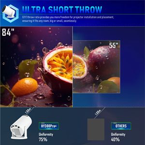 Máy chiếu rạp hát gia đình cập nhật mới HY300 PRO+ Wifi 6 <span class=keywords><strong>Android</strong></span> 14 Máy chiếu mini giải mã 8K lõi tứ 720P Máy chiếu di động - Product Image 4