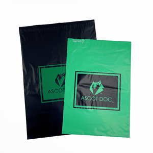 Bolsas de Envío Negras Mate Atractivas - Sobres de Poliéster Impresos en Verde Personalizados para Ropa de Marca en Comercio Electrónico - Product Image 3