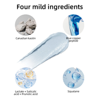 Masque de boue à l'argile et aux peptides de cuivre bleu glacier, enrichi en oligo-éléments minéraux glaciaires, pour un nettoyage facial en profondeur, un contrôle du sébum et une élimination des impuretés profondes