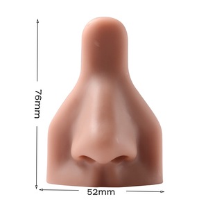 Brown <b>Silicone</b> Nose Model Body Art Piercing Practice <b>Tool</b> Jewelry Nose Ring Display for Dark Skin Training - Product Image 5