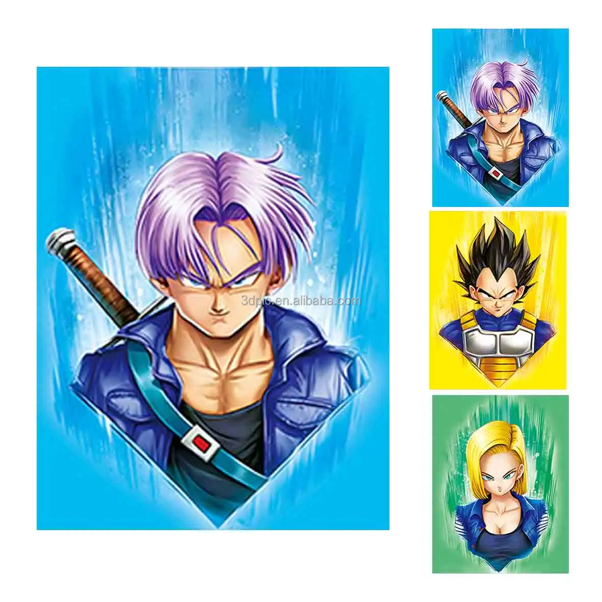 300 Designs Wholesale Anime 3D Poster Manga 3D Lenticular Poster Wall Decor 3D Print Changing Picture Anime Poster