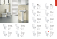 Ensemble de toilettes en céramique moderne en deux pièces, à poser au sol, avec drainage en S