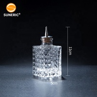Bouteille à cocktail miniature de 90 ml en forme de cage à oiseaux avec bouchon en métal, verseur à liqueur, style japonais vintage, en verre transparent, pour vin et liqueurs amères