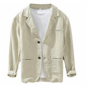 <span class=keywords><strong>Giacca</strong></span> Blazer in <span class=keywords><strong>Lino</strong></span> e Cotone di Alta Qualità, Vestibilità Slim Casual per <span class=keywords><strong>Uomo</strong></span> - Product Image 1