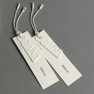 Luxe Aangepaste Logo Kledinglabels Groene Kaart Kledinglabel Speciaal Papier Hang Tags T-Shirt, Jas Zakelijke Recyclebare Tags