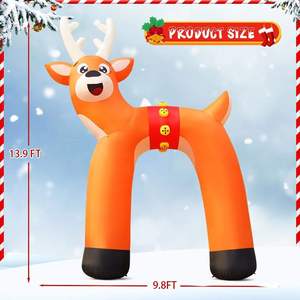 Vente en gros COMIN 14 pieds arche de renne gonflable LED intégrées décorations de jardin de pelouse de cour de noël décorations de fête - Product Image 4