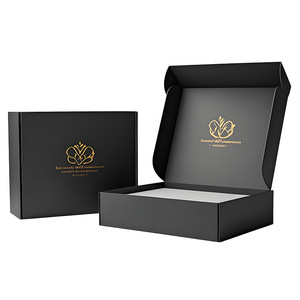 Bán buôn tùy chỉnh thiết kế in logo vận chuyển hộp bưu phẩm đen hộp bưu phẩm bán buôn với logo - Product Image 1