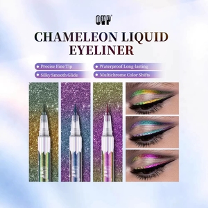 Crayon Eyeliner Multichrome Effet Caméléon <span class=keywords><strong>Pailleté</strong></span>, Eyeliner Longue Tenue Brillant Métallique, Pigment de Maquillage <span class=keywords><strong>Vert</strong></span> et Violet pour Effet Silkworm - Product Image 3