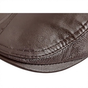 Gorra Plana de Cuero PU Marrón, Hebilla Metálica Ajustable, Estilo Vintage, Unisex, Informal, Transpirable, Impermeable, de Lona, para las Cuatro Estaciones - Product Image 5