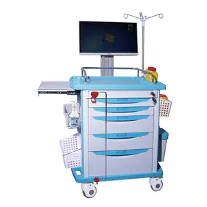 ABS桌子护理高品质医疗家具医生移动医院笔记本电脑推车设计工作站电脑推车