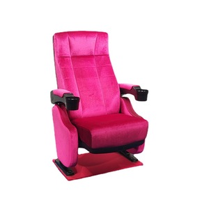 เก้าอี้โรงหนัง Manwa Expo รุ่น HB807-2 สีชมพู พร้อมที่วางแขนและที่วางแก้ว สำหรับที่นั่งในโรงภาพยนตร์ - Product Image 5