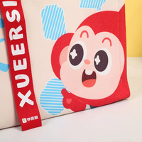 Sac en toile réutilisable et durable, rembourré et épais, avec un design personnalisé sur mesure, imprimé singe de dessin animé, motif graphique coloré et design de couleur personnalisé.