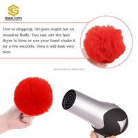 Porte-clés pompon en fausse fourrure, pompon, pour chapeau/sacs, 10 pièces