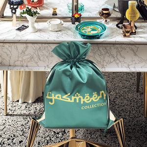 高級カスタムプリントシルクスクリーンサテンドローストリングバッグ環境にやさしい高グレードソフトギフト包装ジュエリーまたはウィッグポーチ - Product Image 4