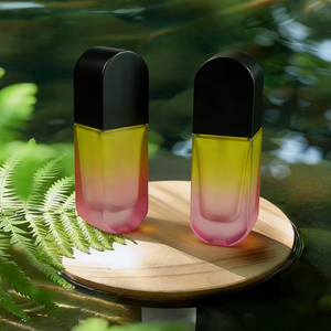 Flacon en verre de 30 ml pour crème visage et fond de teint avec pompe, fond épais, surface givrée, petit flacon de reconditionnement, flacons de soin de la peau de luxe - Product Image 2