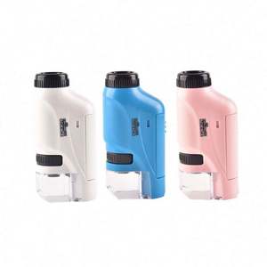 Kit de Microscopio de Mano con Luz LED 60X-120X, Funciona con Batería, Color Blanco, para Uso en Exteriores, para Niños, Ciencia - Product Image 2