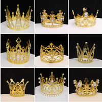 Strass-Tiara Tortendekoration Kristallkrone mit Perlen-Akzenten für Hochzeit Valentinstag Geburtstag Kuchendekoration
