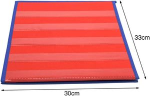 Tableau de classement à double poche pliable et autoportant pour l'école et la maison, 12x13 pouces, en tissu non tissé rouge/bleu - Product Image 4
