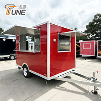 Remorque alimentaire mobile carrée en acier inoxydable, chariot de restauration rapide pour barbecue et tacos, cuisine complète, utilisation extérieure