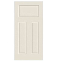 Porte intérieure simple prémontée 30x80 à 6 panneaux en composite apprêté texturé à noyau creux pour droitier