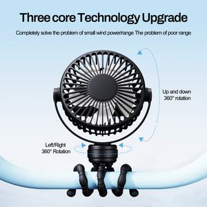 Ventilador de Mano Recargable USB de Alta Velocidad, Mini Ventilador con Trípode para Cochecito, Mesa, Uso en Exteriores y Camping - Product Image 3