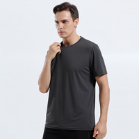 Vêtements Stock Courante Froide Tactile Tissu Blanc T Shirt À Séchage Rapide Sport T-shirt Fitness Hommes T Shirt Avec Nylon Spandex