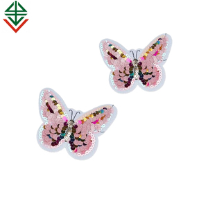 Patch a Forma <span class=keywords><strong>di</strong></span> Farfalla con Paillettes da Cucire, Applicazione Colorata a Forma <span class=keywords><strong>di</strong></span> Insetto, Badge Termoadesivi Rosa e <span class=keywords><strong>Blu</strong></span> - Product Image 4