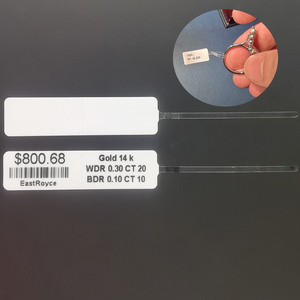 Tùy Chỉnh Đồ Trang Sức Rat Thẻ Đuôi 3.5 "X 0.4375" Trong Suốt Pet Nhãn Truyền Nhiệt Có thể In Thẻ Giá Giấy Cho Đồ Trang Sức Hiển Thị - Product Image 1